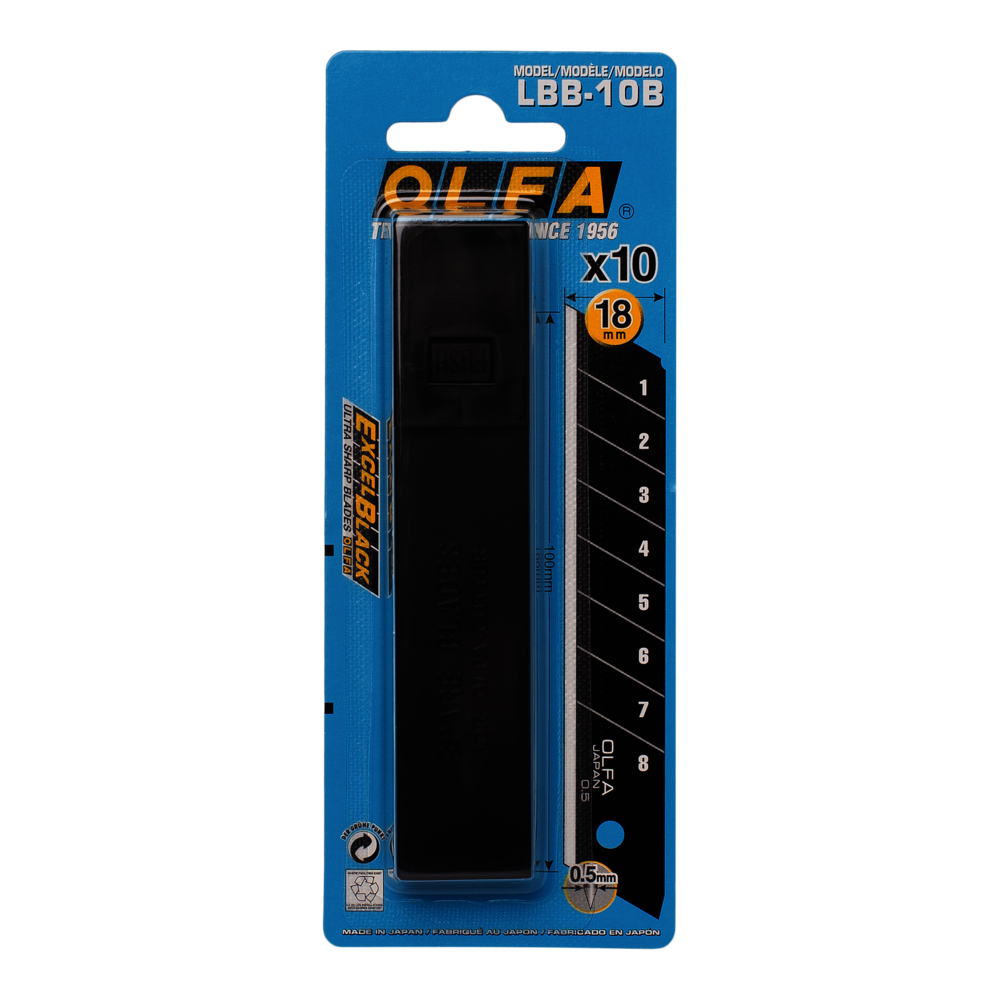 Olfa knivblad 18 mm sort 10 stk